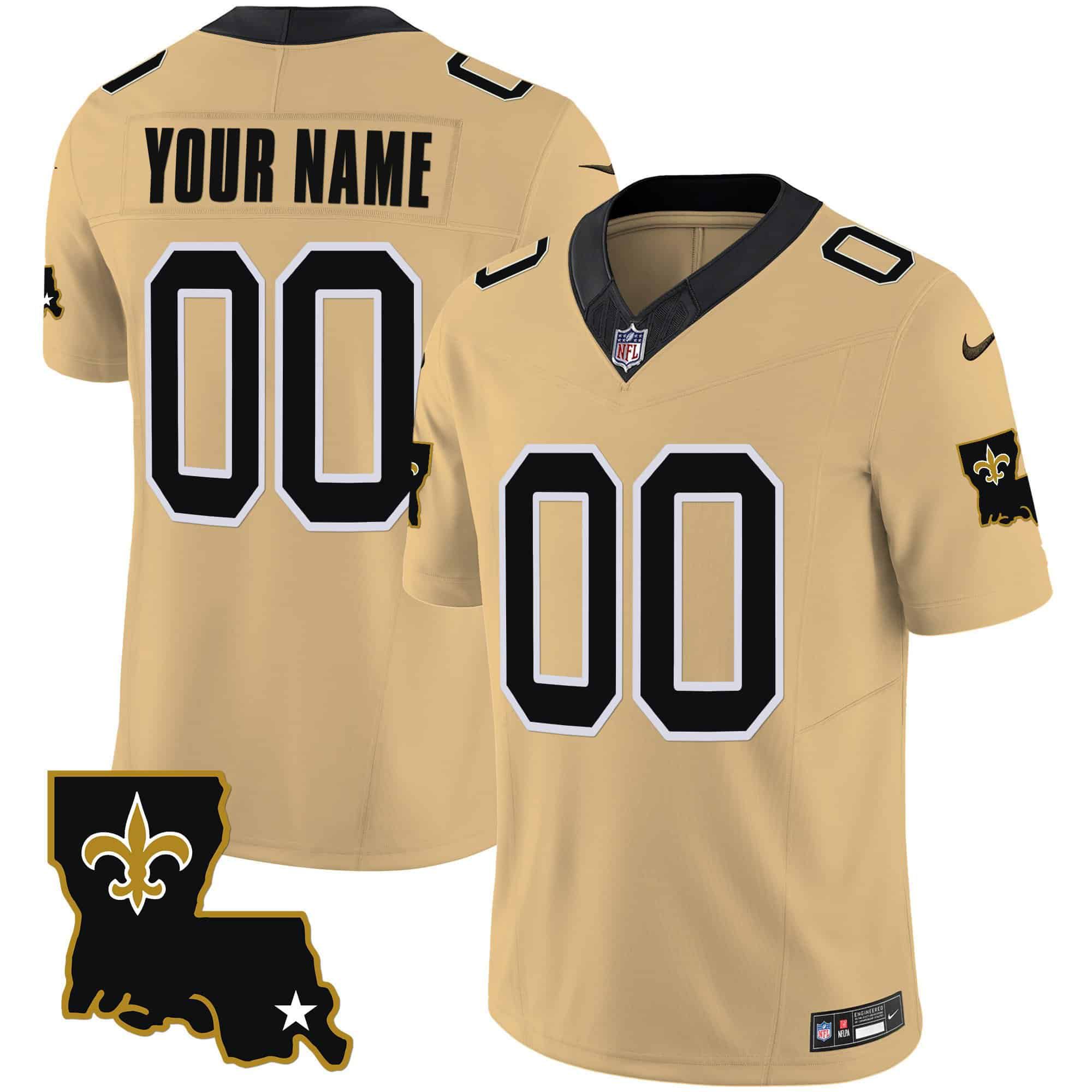 Men New Orleans Saints Yellow 2024 Nike 1987 Legacy Vapor Custom NFL Jersey